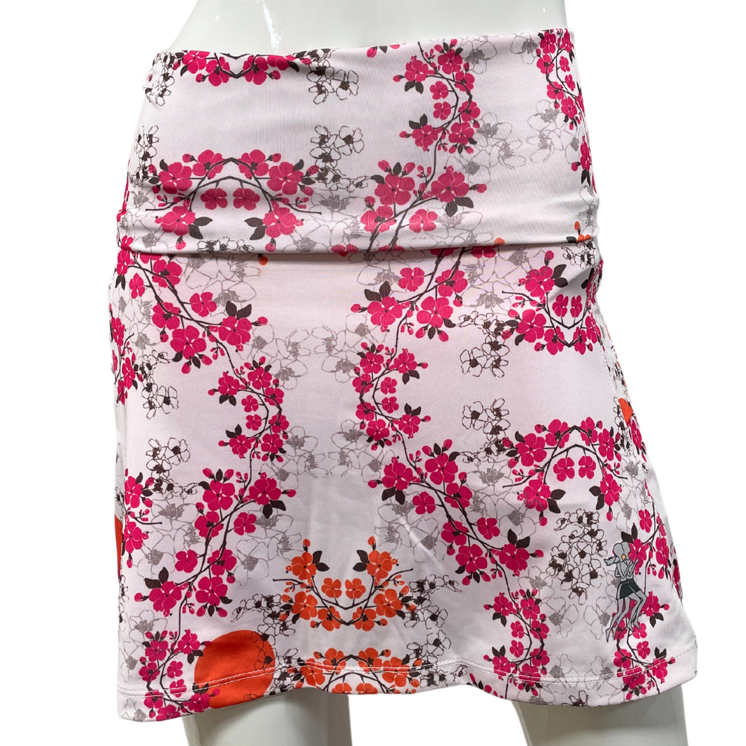 Cerise Blossom Athletic Skirt Wide Waistband