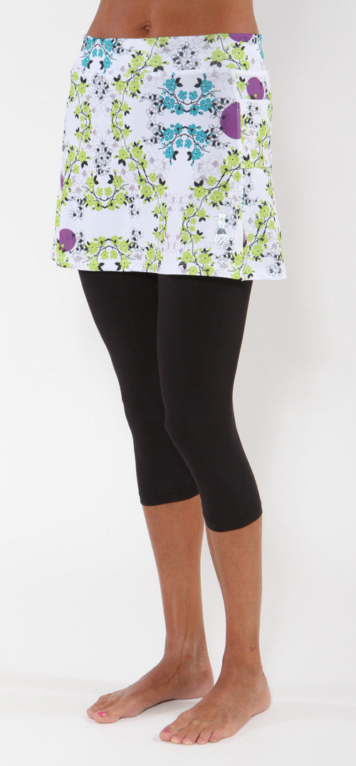 blue blossom capri skirt