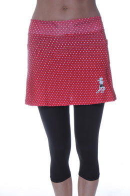 red polka dot capri skirt