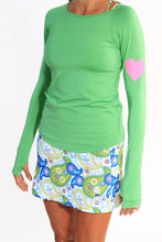 clover runlove long sleeve white paisley skirt