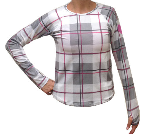 pink plaid long sleeve