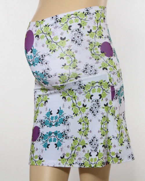 blue blossom maternity skirt