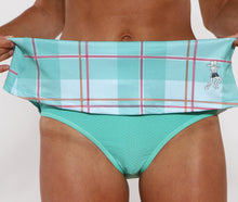 caribbean plaid running skirt brief