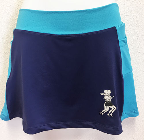 Navy Aqua Running Skirt