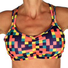 colorblock strapy top sports bra