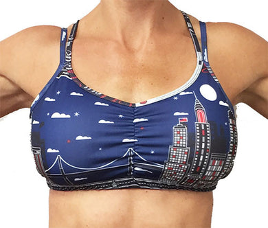 nyc strappy top sports bra