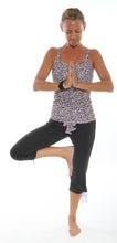 yoga capri pant snow leopard strappy tank