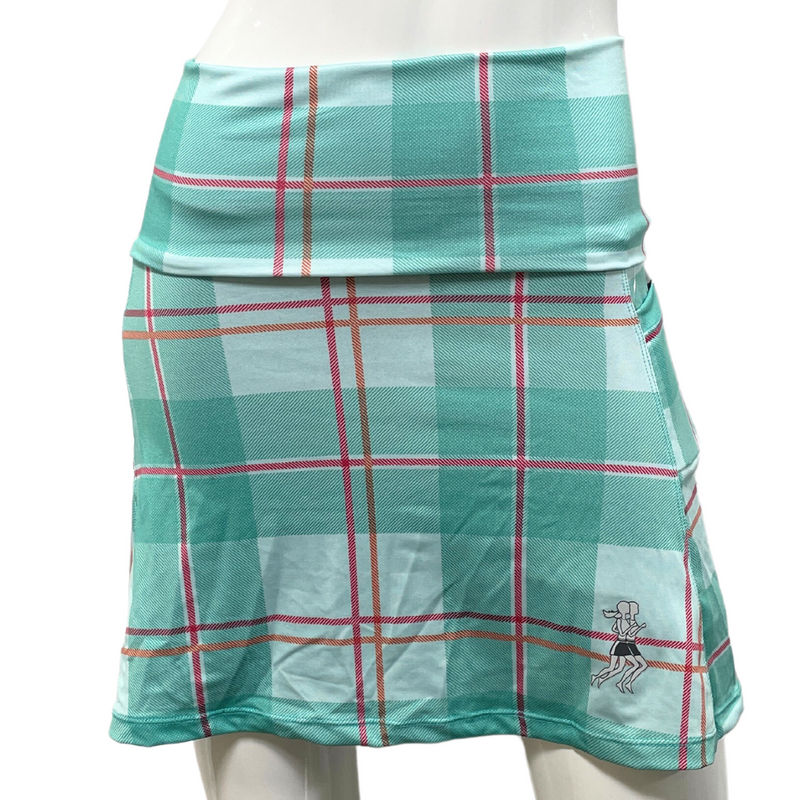Green plaid running skirt best sale