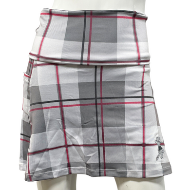 Pink Plaid Athletic Skirt Wide Waistband