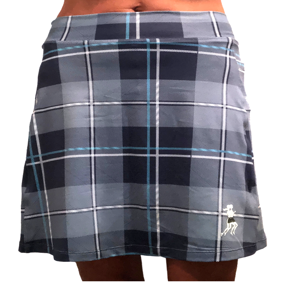 Blue plaid skirt sales fabric