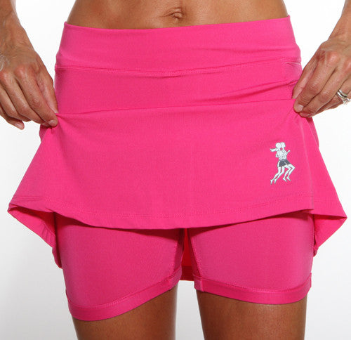 cerise golf skirt compression shorts