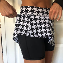 Houndstooth Athletic Skirt 2" Longer Length