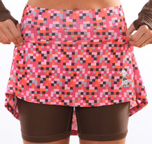 pink pixel athletic skirt chocolate compression shorts