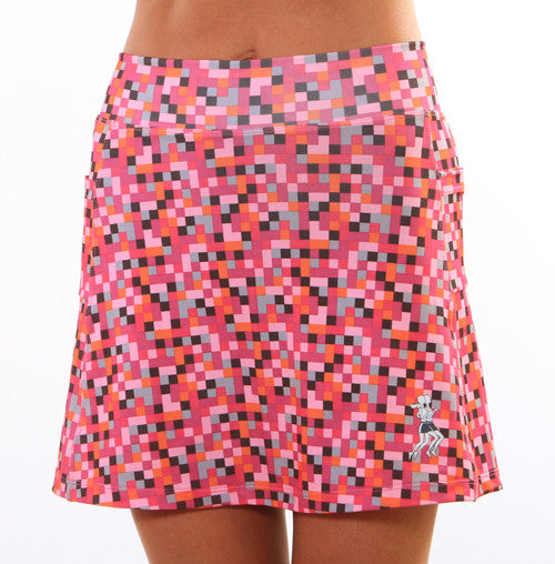 pink pixel athletic skirt