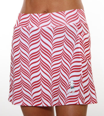 red candystripe athletic skirt