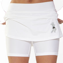 white athletic skirt compression shorts