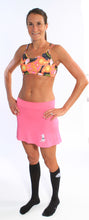 haute pink athletic skirt black paisley strappy top