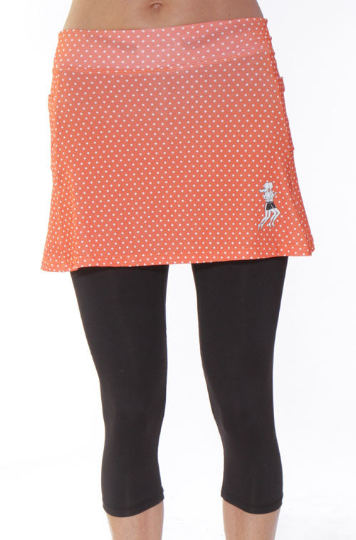 pumpkin dot capri skirt
