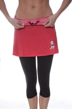 red minidot capri skirt drawstring