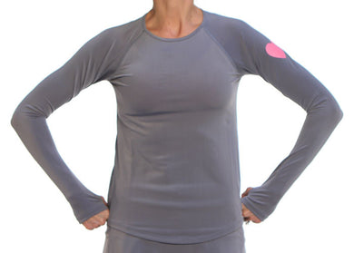 gray runlove long sleeve top