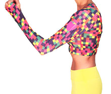 colorblock long sleeve crop top with reflective heart