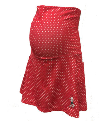 red dot maternity skirt
