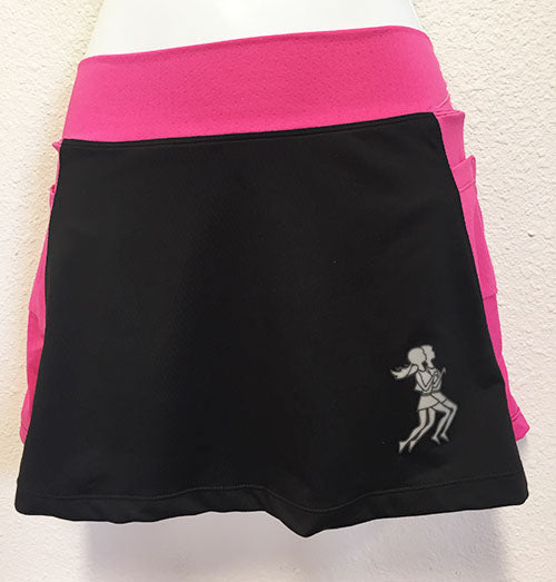 Black & Haute PInk Running Skirt