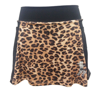 cheetah black running skirt