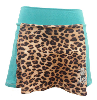 cheetah pool blue running skirt