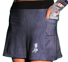 denim running skirt side pockets