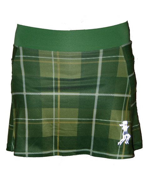 Green Plaid Running Skirt