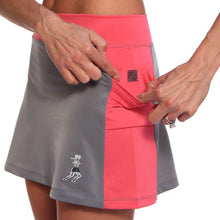 gray cerise running skirt pockets