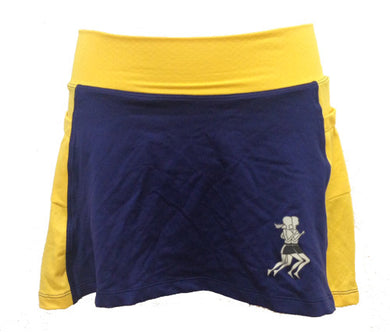 navy gold running skirt