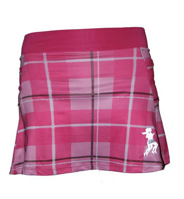 Pink Tartan Plaid Running Skirt