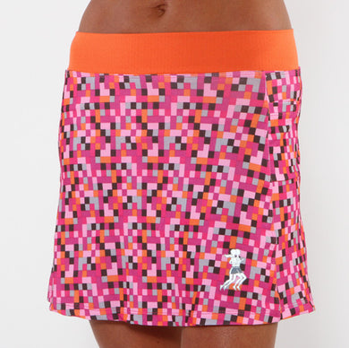 pink pixel running skirt