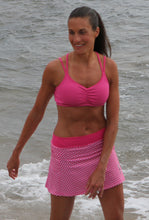 cerise strappy top and cerise running skirt