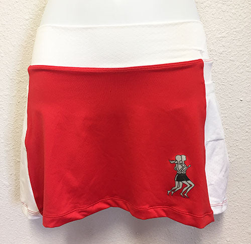 Red and White Running Skirt