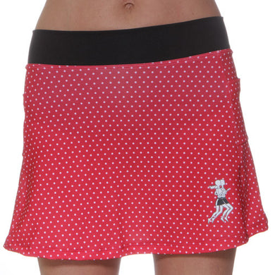red polka dot running skirt