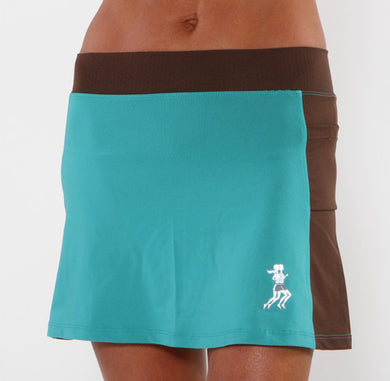 turquoise chocolate running skirt