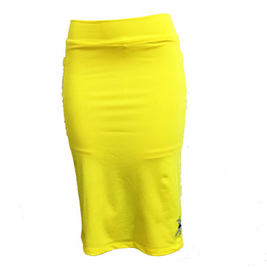 citron yellow spirit below knee running skirt