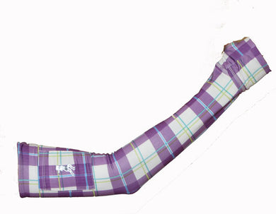 purple plaid sleeves