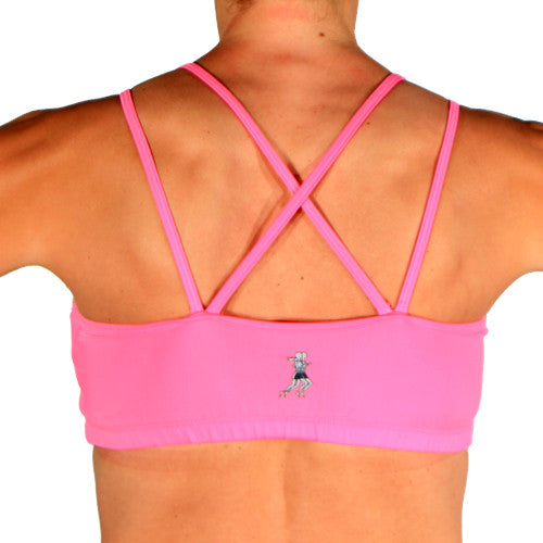 Bubblegum Pink Strappy Top Sports Bra – RunningSkirts