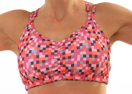 pink pixel strappy bra