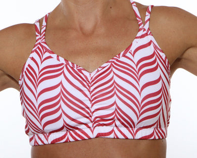 red candy stripe strappy top