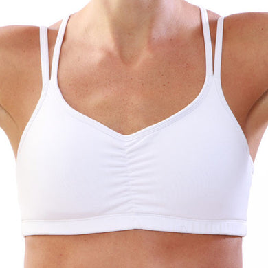 white strappy bra top