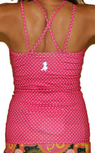 strappy tank back haute pink dot