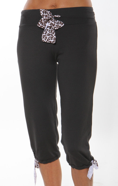 Organic Cotton Capri Yoga Pants- Dark Grey Marl - Toxin Free Clothing -  FROM Clothing