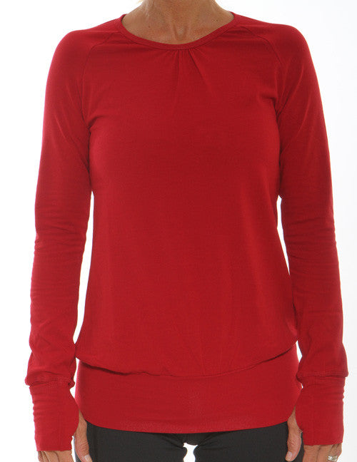 red performance long sleeve